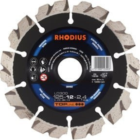 RHODIUS TOPline LD300 Diamanttrennscheibe, Farbe: Multicolour, Durchmesser: 125 mm, Breite: 2,4 mm, Höhe: 12,0 mm, Bohrung: 22,23 mm - Bild 1