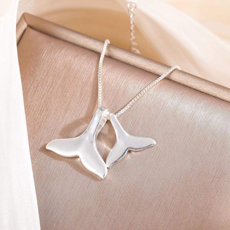 GaGa-Duck Halskette, 925 Silber, Doppel-Meerjungfrau Fischschwanz-Anhänger, Unisex - Bild 3