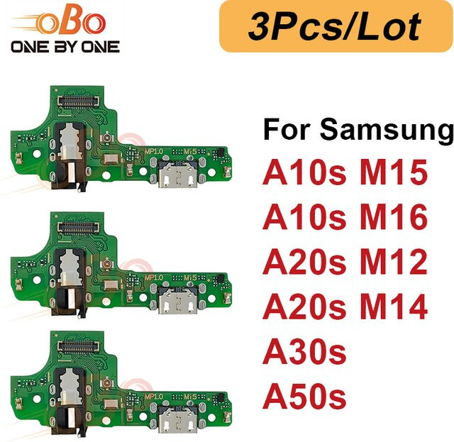 3-teiliges USB-Ladeanschluss-Board-Flexkabel Set für Samsung Android Smartphones in Grün - Bild 1
