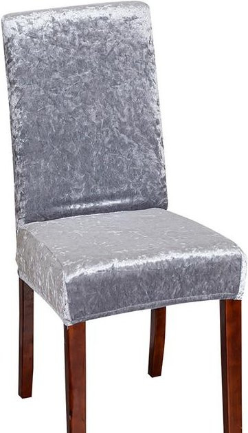 YZFZP Stuhlhussen aus glänzendem Samtstoff in Grau, elastische Stretch-Sitzbezüge für Esszimmerstühle - Bild 1