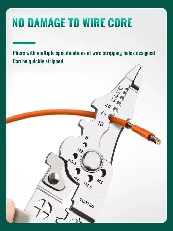 Multifunktionale automatische Abisolierzange von DUTRIEUX mit Crimper und Kabelcutter in Silber - Bild 4