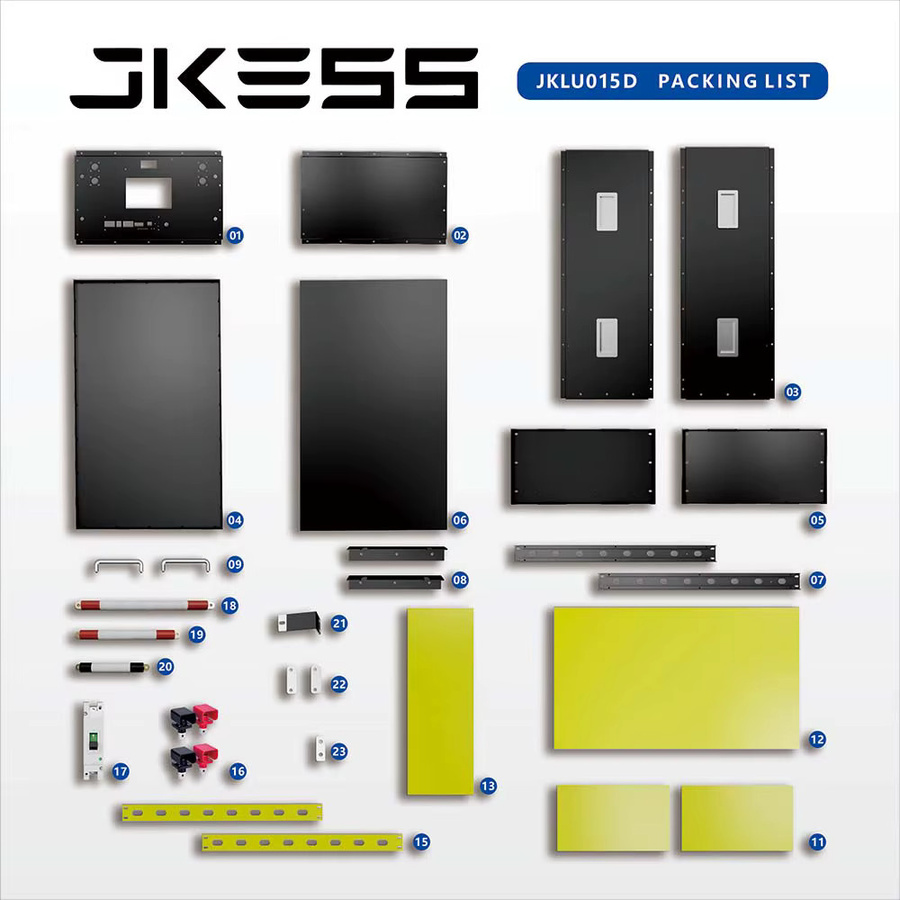 JKESS JKLU015D LiFePO4 Batteriesatz 48V 51.2V für Solarenergie-Speicherung in Schwarz - Bild 2