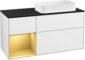 V&B Waschtischunterschrank Finion mit Wandbeleuchtung, Farbe: Weiß, B/T/H: 120 x 50,1 x 50,1 cm - Bild 1