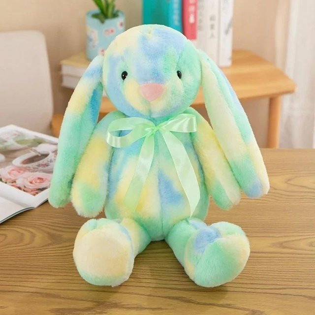 Kidsly Kawaii Langohriger Hase Plüschtier, Regenbogenfarben, 40cm - Bild 1