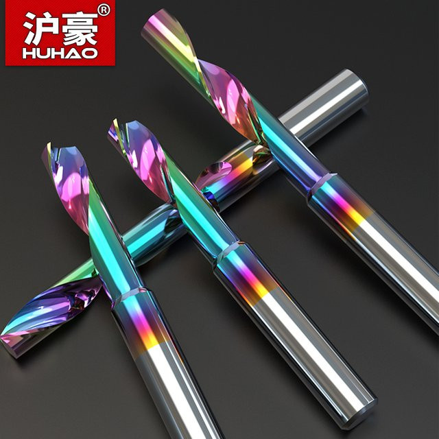 HUHAO Einzelflöten-Schaftfräser aus Hartmetall mit DLC-Beschichtung für Aluminium, HRC70, Durchmesser: 3.175 mm, 4 mm, 6 mm, 8 mm - Bild 1
