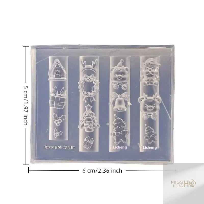HUA Nagelform Silikon, 3D Relief, Cartoon Weihnachten, DIY Nail Art - Bild 3