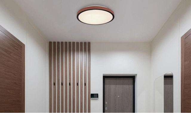 Globo LED-Deckenleuchte Sammi rund aus Metall und Aluminium in Schwarz, Weiß oder Braun, H: 9,5 cm, B: 42 cm - Bild 3