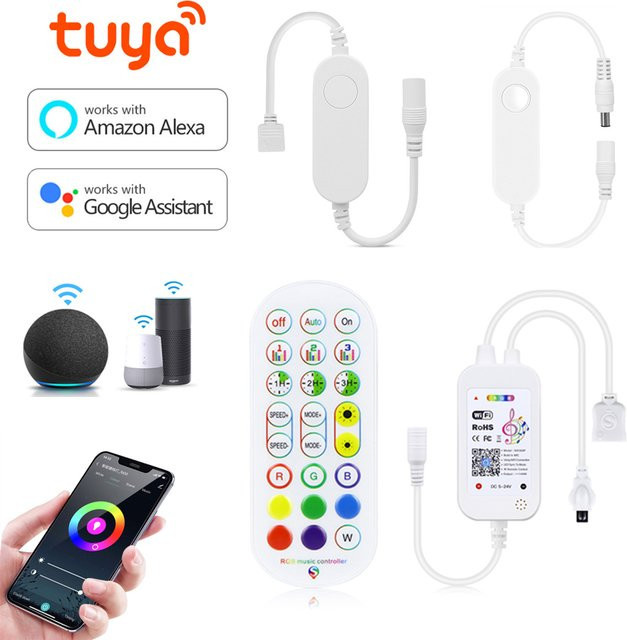 Tuya Smart WIFI Controller für RGB LED Streifen mit Smart Life App Steuerung, kompatibel mit Alexa und Google Assistant, 12V - Bild 1