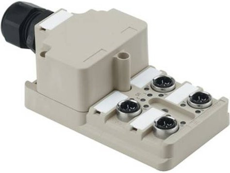 Weidmüller SAI-4-M 4P IDC 1766780000 Sensor/Aktorbox passiv M12-Verteiler mit Metallgewinde, grau - Bild 1