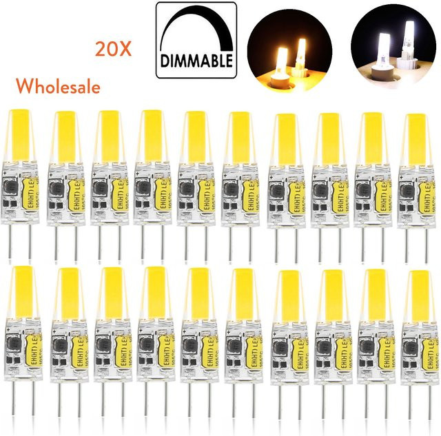 20er Set YORYZENG G4 LED Silikon Lampen, 6W dimmbar, 12V, Cool White, Transparent - Bild 1