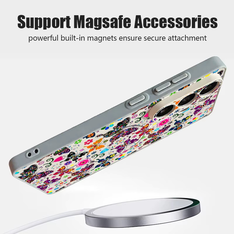 Magnetische Handyhülle mit Schmetterlingsdruck für Samsung Galaxy S26 S25 S24 S23 Ultra S25 FE A57 A56 A37 A17 A55 A26 A36 A35 Cover in Schwarz und Mehrfarbig - Bild 3