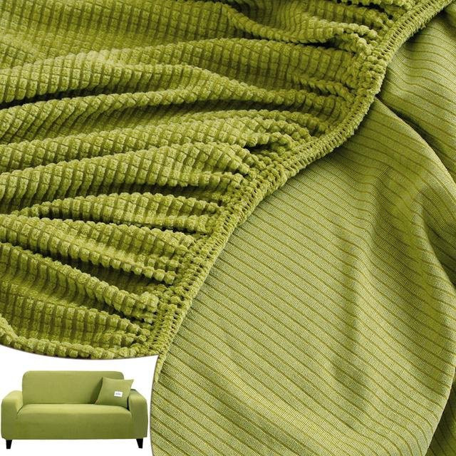 FORTUBI Jacquard Ecksofabezug aus elastischem Polar Fleece für L-förmige Sofas, 3-Sitzer, Breite: 190-230 cm - Bild 1