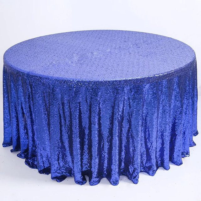 Runde Glitzer-Tischdecke mit Pailletten von Yiran Furniture in Blau, Durchmesser: 60 cm - Bild 1