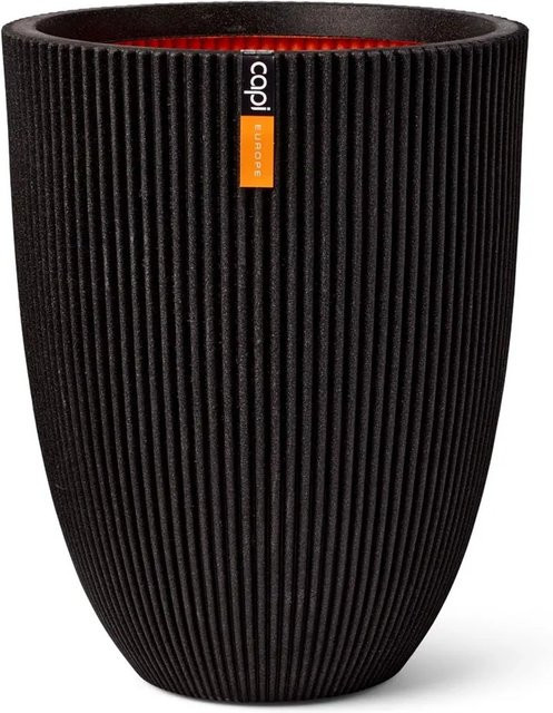 Capi Übertopf Kugel Groove NL in Schwarz, Breite: 34 cm, Höhe: 46 cm - Bild 1