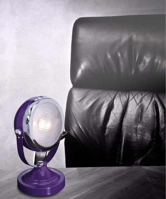 Näve Tischleuchte Carlamp in Violett mit Glas und Metall im Retro-Design - Bild 1