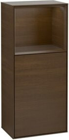 V&B Finion Seitenschrank für das Bad mit LED-Beleuchtung, Tür und Glasfachboden, Breite: 41,8 cm, Höhe: 93,6 cm - Bild 1