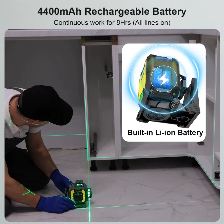FIRECORE 360-Grad-Laser-Nivelliergerät F93 mit 12 grünen Laserlinien, selbstnivellierend, horizontal und vertikal - Bild 2