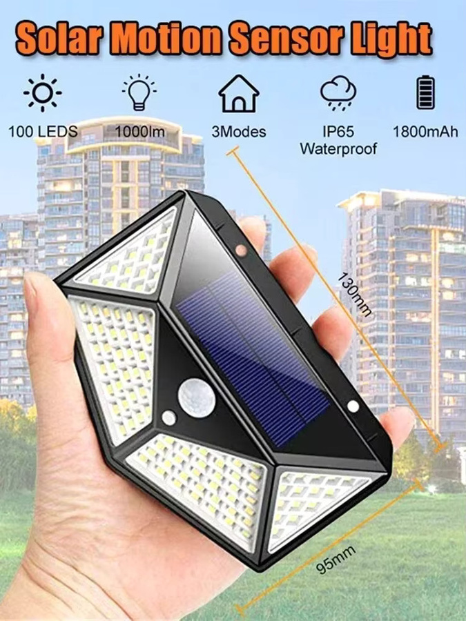 NEWBIRTH Solar-Wandleuchte mit 100 LED und PIR-Bewegungssensor, moderne Außenbeleuchtung für Garten und Hof in Schwarz oder Weiß - Bild 7