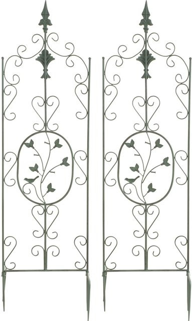 DELUKE Rankgitter FALK 2er Set aus Metall in Antik-Grün als Rankhilfe für Kletterpflanzen im Garten, B/T/H: 35 x 1 x 122 cm - Bild 1