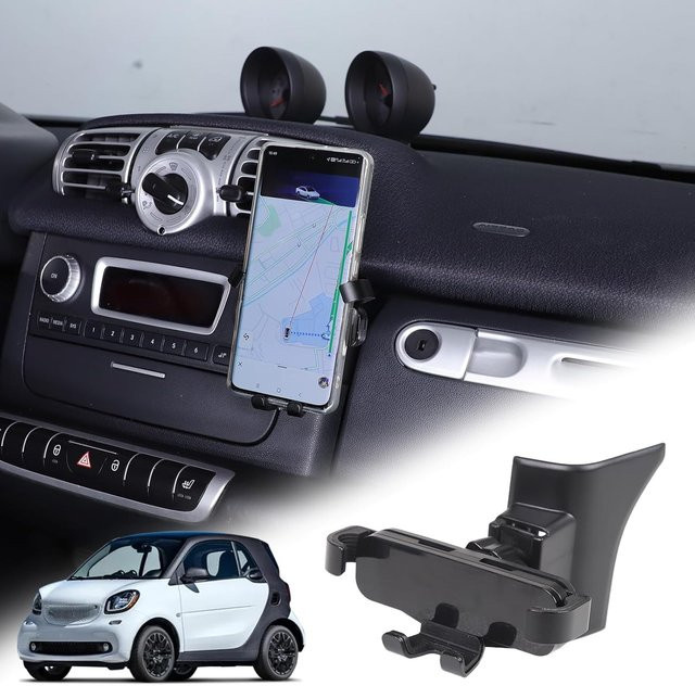 Handyhalterung für Mercedes Benz Smart 451 Fortwo 2011-2015 von owntycar in Schwarz zur Befestigung an der Mittelkonsole oder am Handschuhfach links - Bild 1