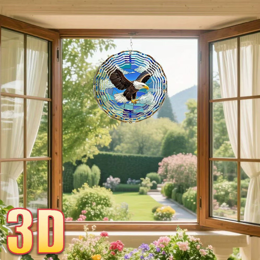 CIFBUY Adler 3D Hängedekoration in Hellgrau mit 360 Grad drehbarem Haken, Windspiel für dein Zimmer, Höhe: 25,5 cm - Bild 5