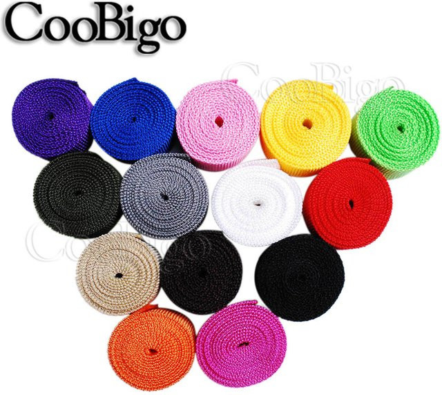 CooBigo Gurtband aus PP-Faser für DIY-Handwerk und Nähzubehör, Breite: 2 cm, Länge: 4,57 m, Farben: Schwarz und Mehrfarbig - Bild 1