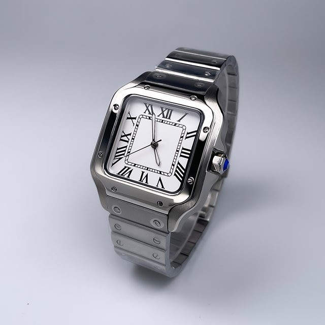 Armbanduhr Automatik, Edelstahl, 38 mm, eckig, Silber, Herren - Bild 1