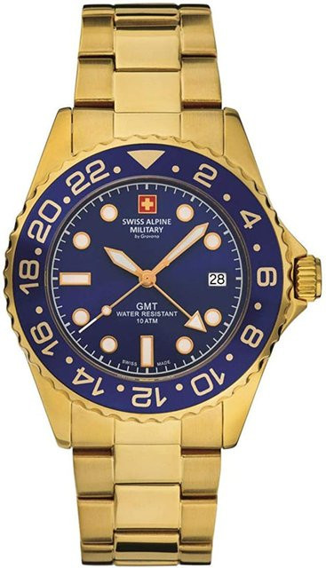 Swiss Alpine Military Herrenuhr, GMT Diver, Quarz, Edelstahl, 42 mm, 10 ATM - Bild 2