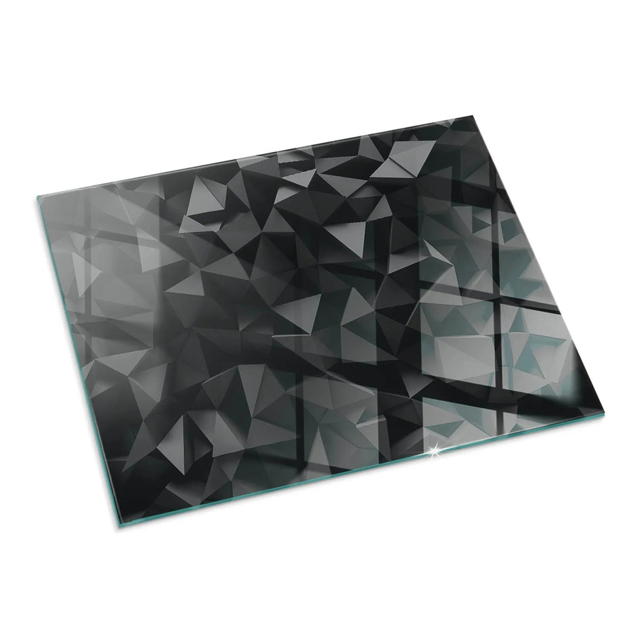 Tulup Kamin-Glasplatte als Funkenschutzplatte aus Glas in Schwarz, B: 80 cm, H: 60 cm - Bild 2