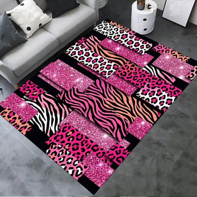 On My Love Home Y2K Teppich mit Leopardenmuster in Multicolour, rutschfest und waschbar, B/T: 60 x 40 cm - Bild 1