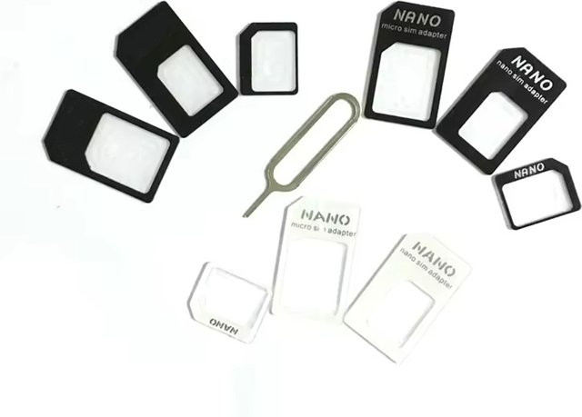 Viesrita NanoSIM zu Micro-SIM Adapter-Set mit Auswurfstift-Werkzeug in Weiß - Bild 1