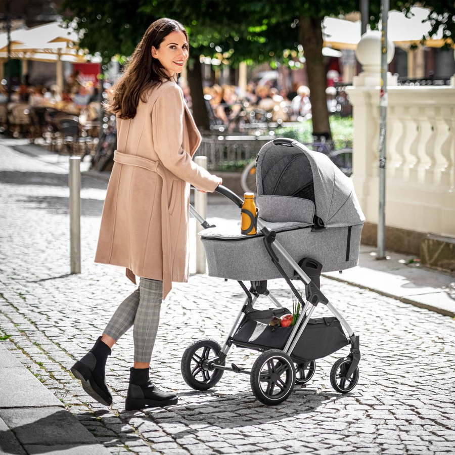 Hauck Kombi-Kinderwagen Vision X Duoset 3in1 mit Babywanne und Sportsitz in Melange Grey/Silver/Black - Bild 3