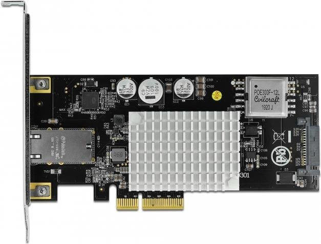Delock PCI Express Karte zu 1 x 10GBase-T LAN PoE+ RJ45 in Schwarz (90434) - Bild 1