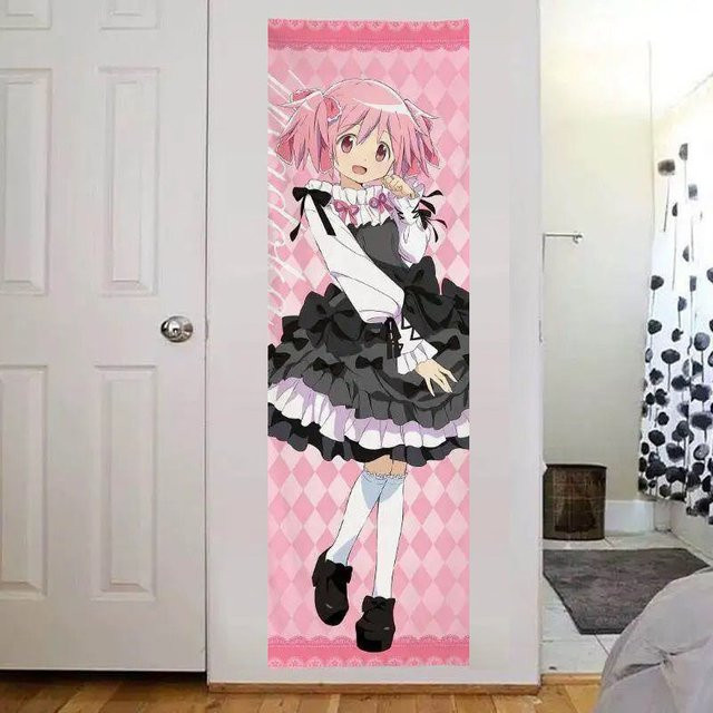 Madoka Wandteppich mit Anime-Mädchen-Druck in Multicolour, Wandbehang für Schlafzimmer und Wohnheim, Breite: 150 cm, Höhe: 40 cm - Bild 1
