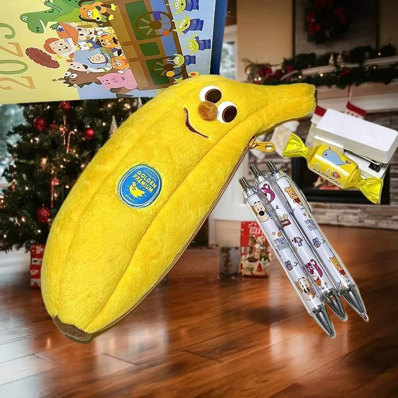 JETTING Bananen-Federmäppchen aus Plüsch in Gelb als kreative Schreibwaren-Tasche - Bild 2