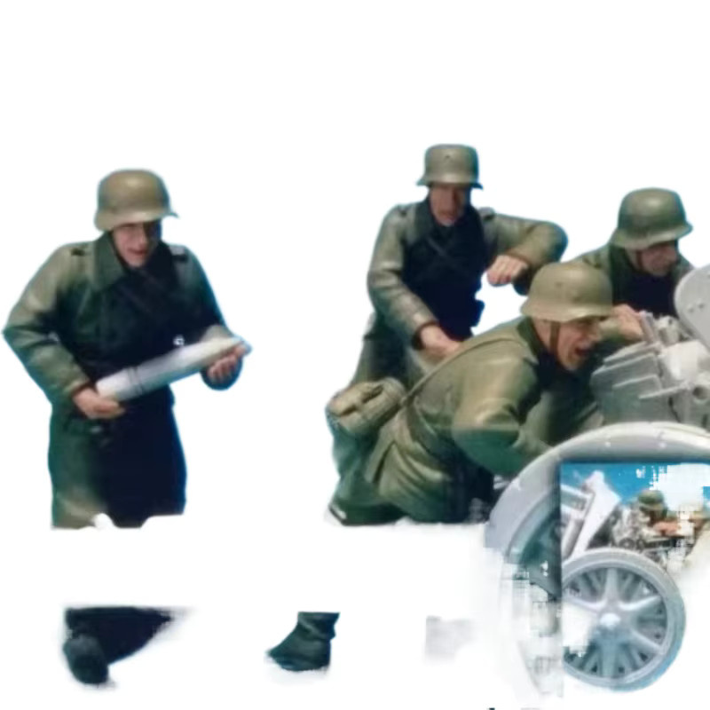 BAANFU Harzfiguren-Modellbausatz Artillerie, Maßstab 1:35, 4 Personen - Bild 2