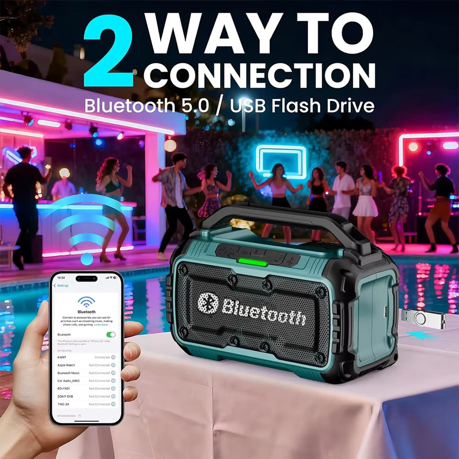 Makita kabelloser Bluetooth-Lautsprecher mit Zweikanal-Subwoofer und 3D-Surround-Sound für 18V-Akkus - Bild 2