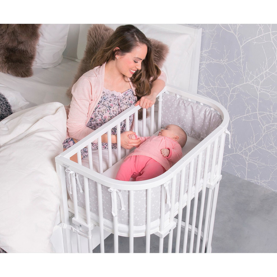 Babybay Beistellbett Boxspring Comfort Plus aus Buchenholz in Weiß, B/T/H: 89 x 51 x 96,5 cm - Bild 1