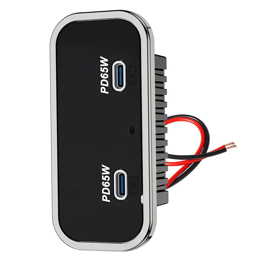 130W Auto-Ladegerät in Schwarz mit Dual 65W PD3.0 USB-C Anschlüssen für 12V/24V Wohnmobile, Boote, LKWs und Busse - Bild 3