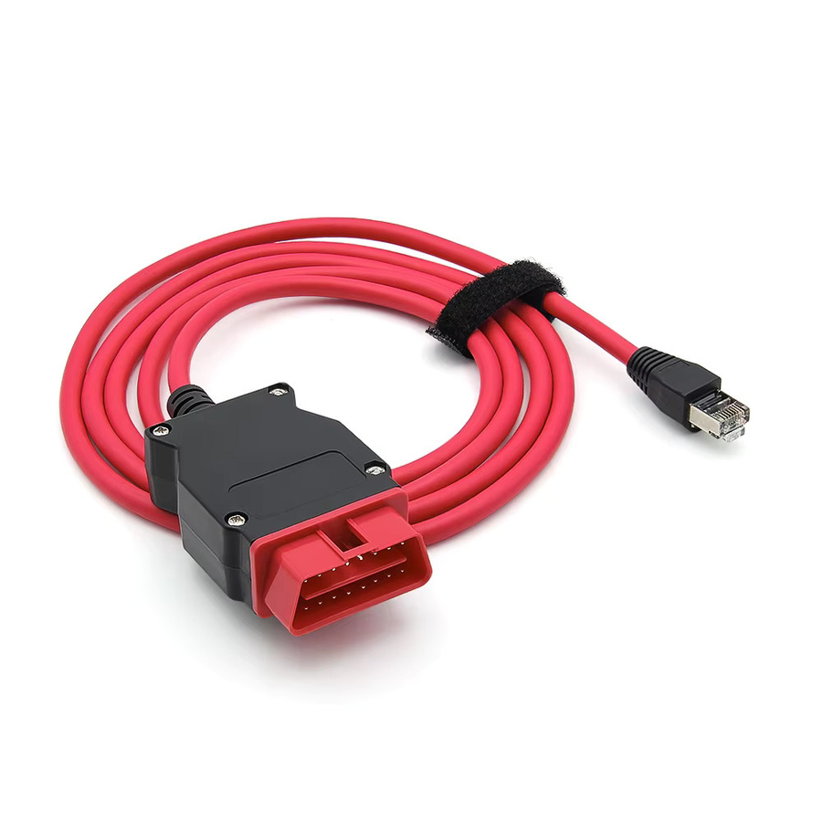 JFIND VAG DoIP ENET Kabel Ethernet OBD2 ECU Programmierer für VW und Audi MQB EVO, Farbe: Rot - Bild 2