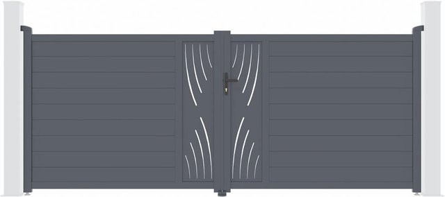Casanoov Elektrisches Flügeltor Veleta aus Aluminium in Grau mit Drehtorantrieb Ranger B150, B/H: 400 x 160 cm - Bild 1