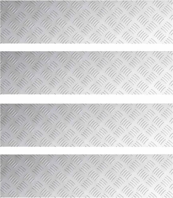 vidaXL Treppenkantenprofil Rautenscheiben aus Aluminium in Silber, 4 Stück, B: 80 cm, H: 20 cm - Bild 1