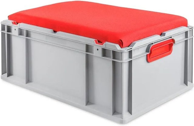 PROREGAL Eurobox NextGen Seat Box Rot, geschlossener Eurobehälter aus Kunststoff, H x B x T: 26,5 x 40 x 60 cm - Bild 1