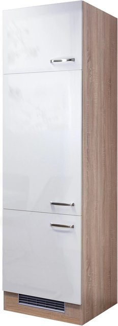 Flex-Well Geräteumbauschrank Valero in Weiß Hochglanz und Sonoma Eiche, B/H/T: 60 x 200 x 57 cm - Bild 1