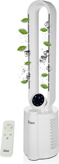 Zilan Turmventilator mit Luftbefeuchter in Weiß inklusive Fernbedienung und Timer - Bild 1