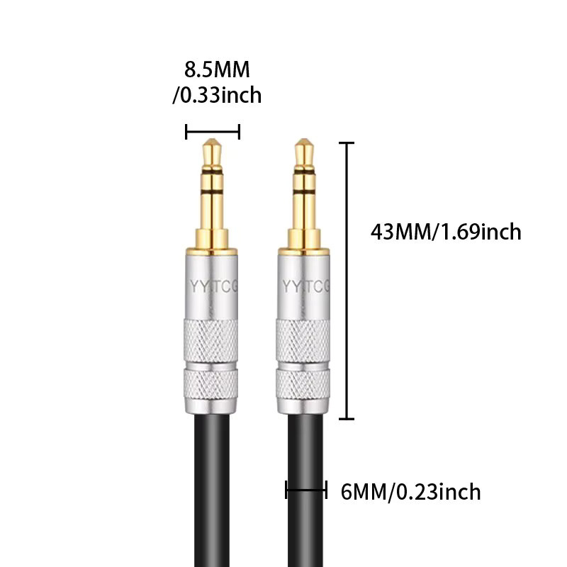YYTCG Audio-Verlängerungskabel Schwarz mit 3,5 mm Klinkenstecker auf Buchse und 3,5 mm Stecker auf Stecker für iPhone, Kopfhörer und Lautsprecher - Bild 3