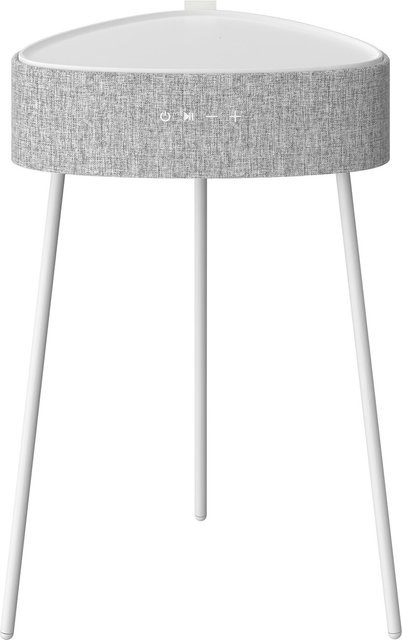 Fontastic Drahtloser Lautsprecher Mesu in Weiß mit Leinen-Optik aus Stoff - Bild 1