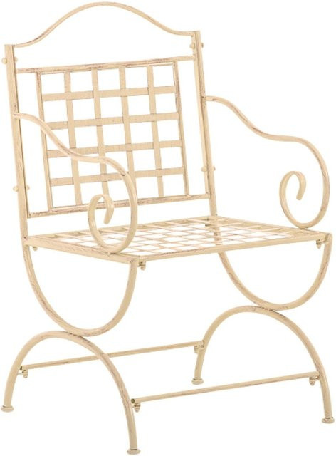 TPFGarden Gartenstuhl Loma aus Metall in Antik-Creme und Beige, B/T/H: 56 x 53 x 92 cm - Bild 1