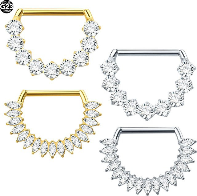 SWANJO Brustwarzenpiercing Titan, Zirkonia, Damen - Bild 1