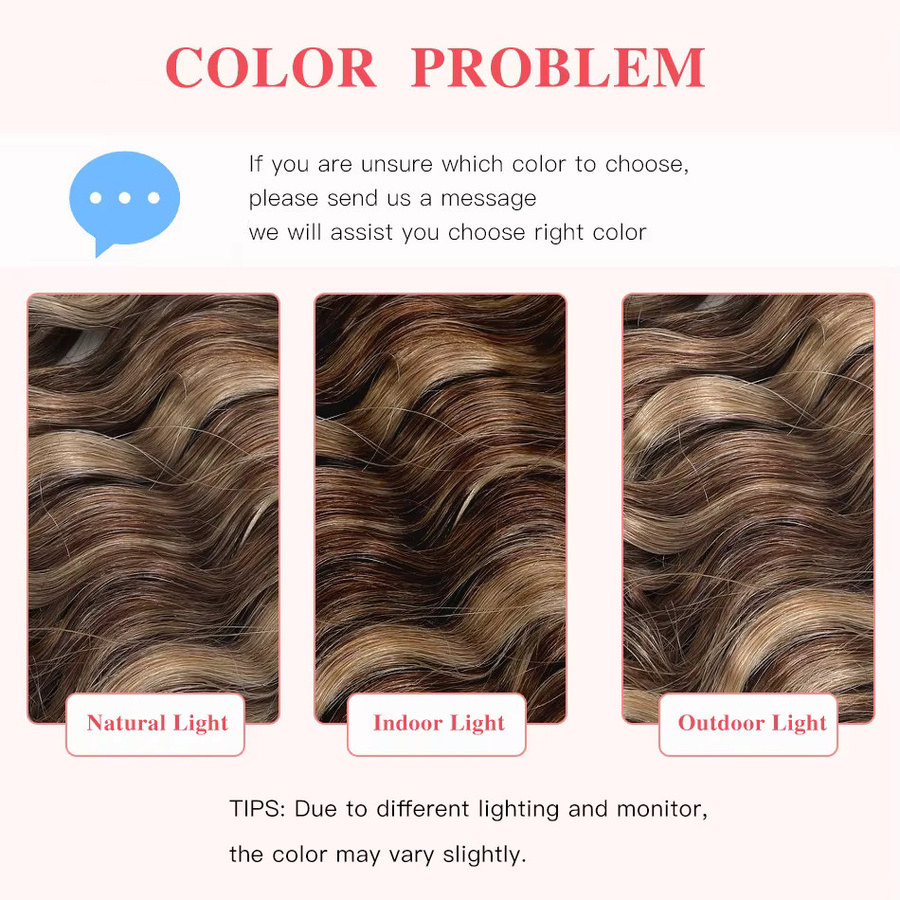 GAEINO Clip-in-Haarverlängerungen, echtes Menschenhaar, lockig, Kastanienbraun, Bronze Blonde Highlights, 7 Teile - Bild 5